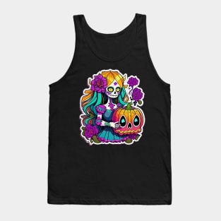 Anime Elegance: La Catrina Reimagined Tee Tank Top